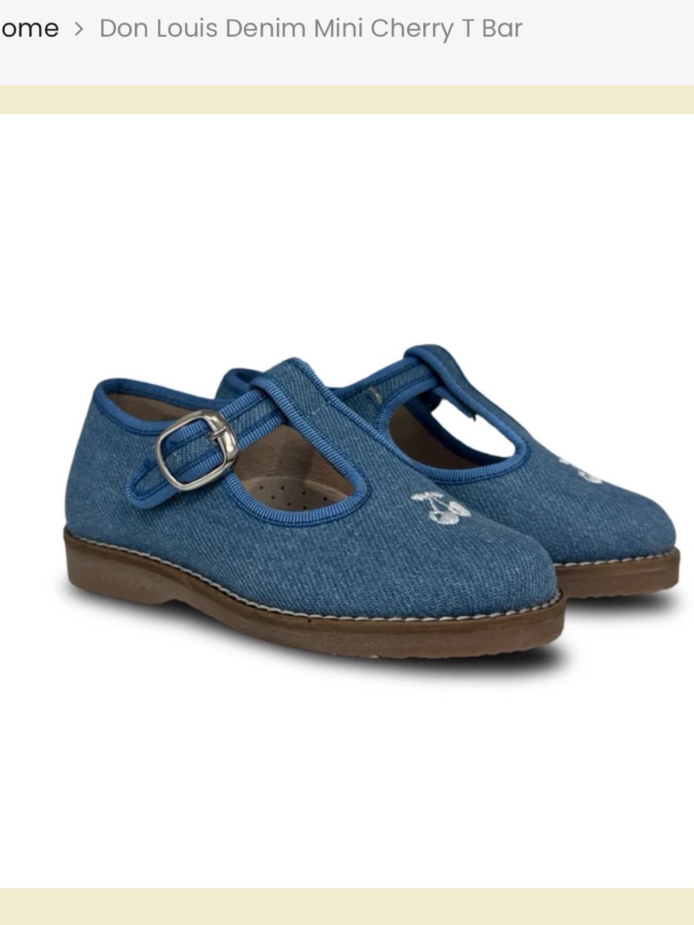 Don Louis Denim Mini Cherry T Bar